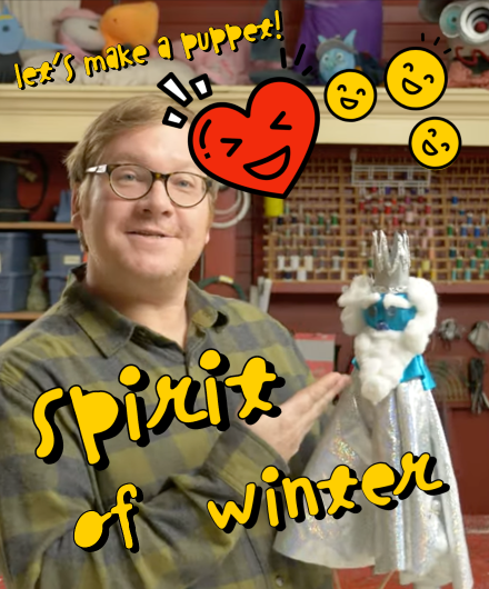 A member of Mermaid Theatre creating a puppet
