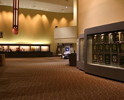 Carpenter Center lobby, showing the Carpenters exhibit space.