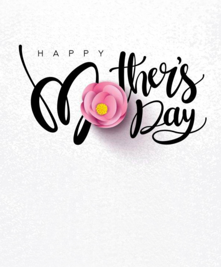 Happy Mother's Day with an image of a flower
