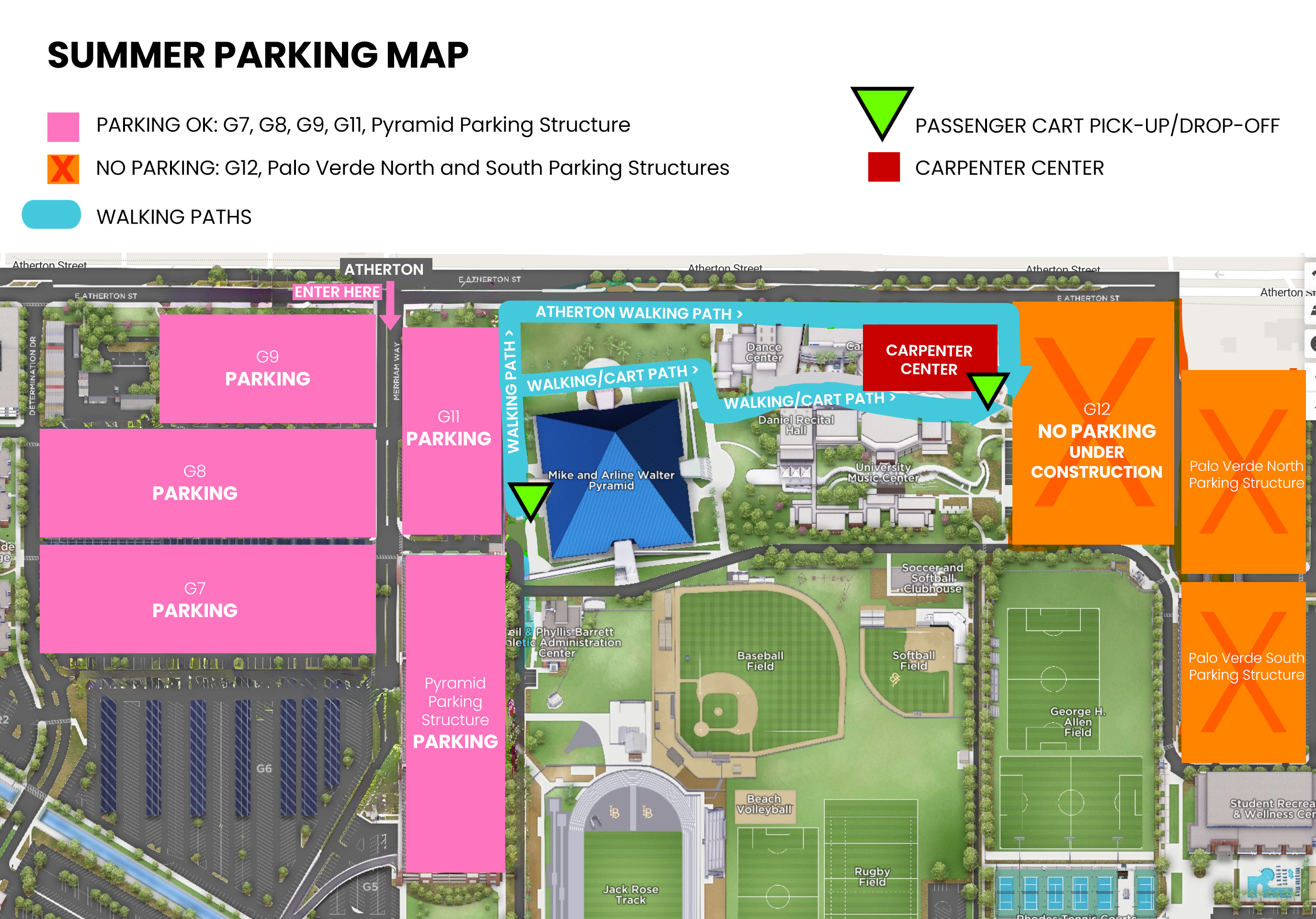 Carpenter Center parking map