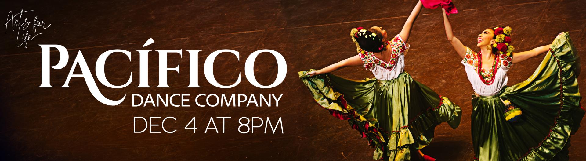 Two Pacífico Dance Company dancers on stage