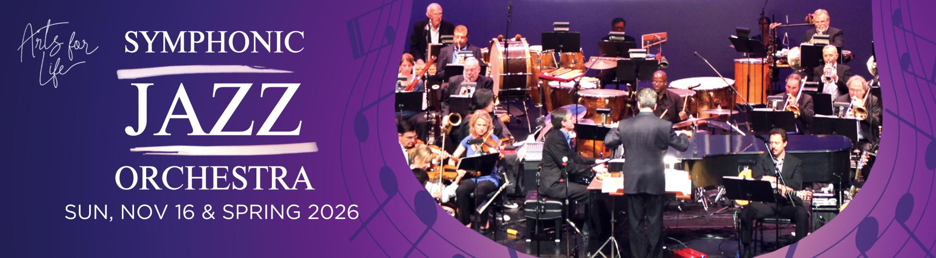 Members of Symphonic Jazz Orchestra performing on stage